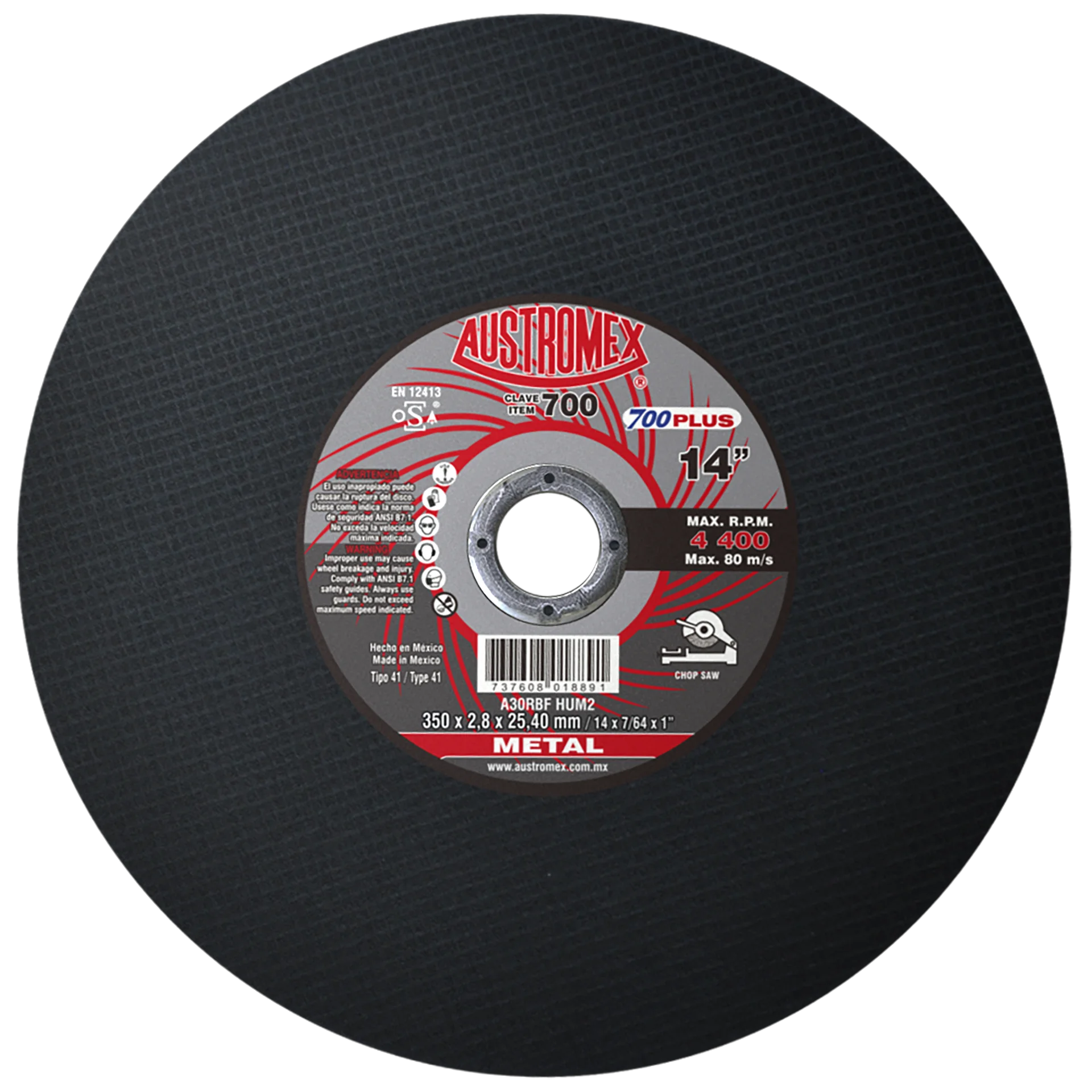 Disco para corte de materiales huecos - Clave 700