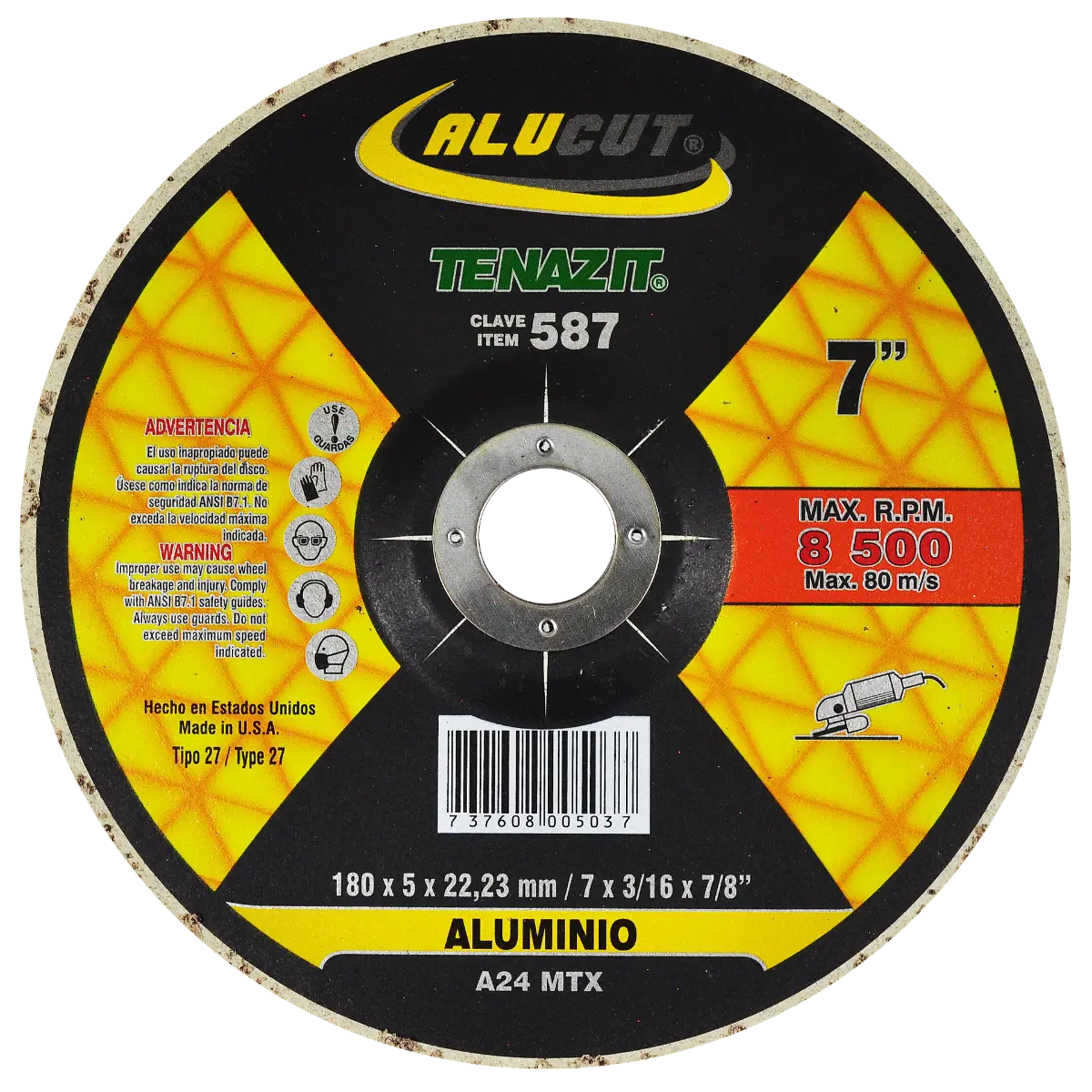 Disco para desbaste de aluminio 7"- Clave 587