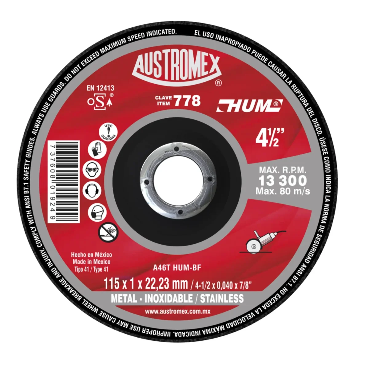 Disco para corte de metal - Clave 778