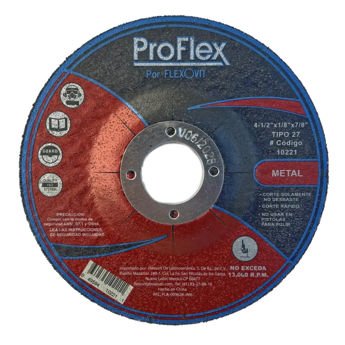 Disco de Corte ProFlex 10221 para Metal 4-1/2″
